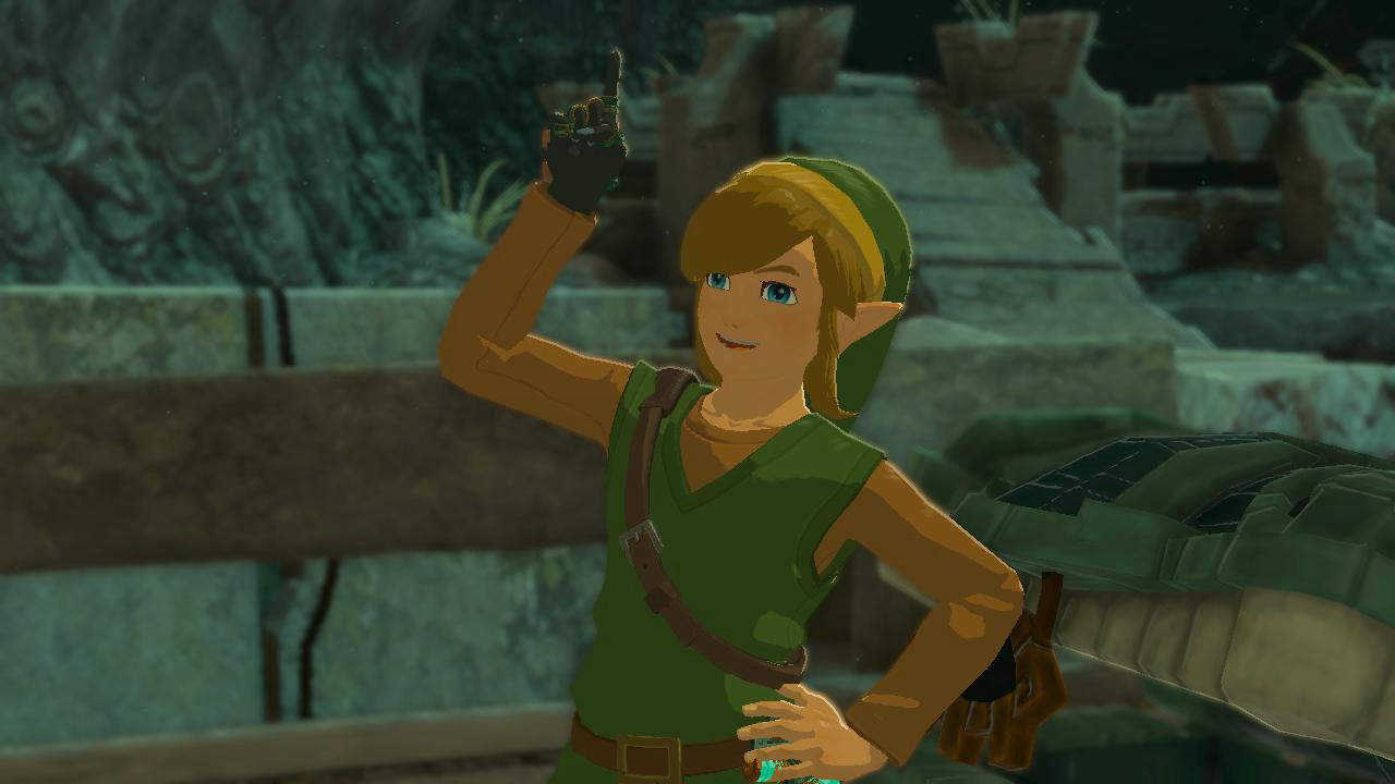 Link wears the Hero Armor in a cave in Zelda Tears of the Kingdom.